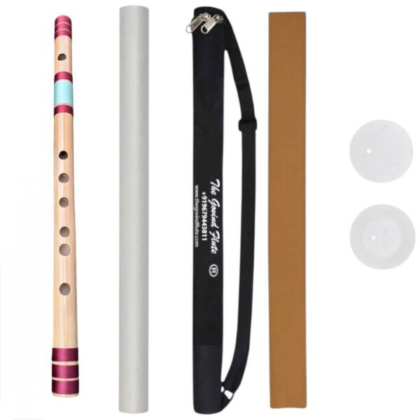 D Natural Medium Bansuri Flute  17.3 inches (44 CM)